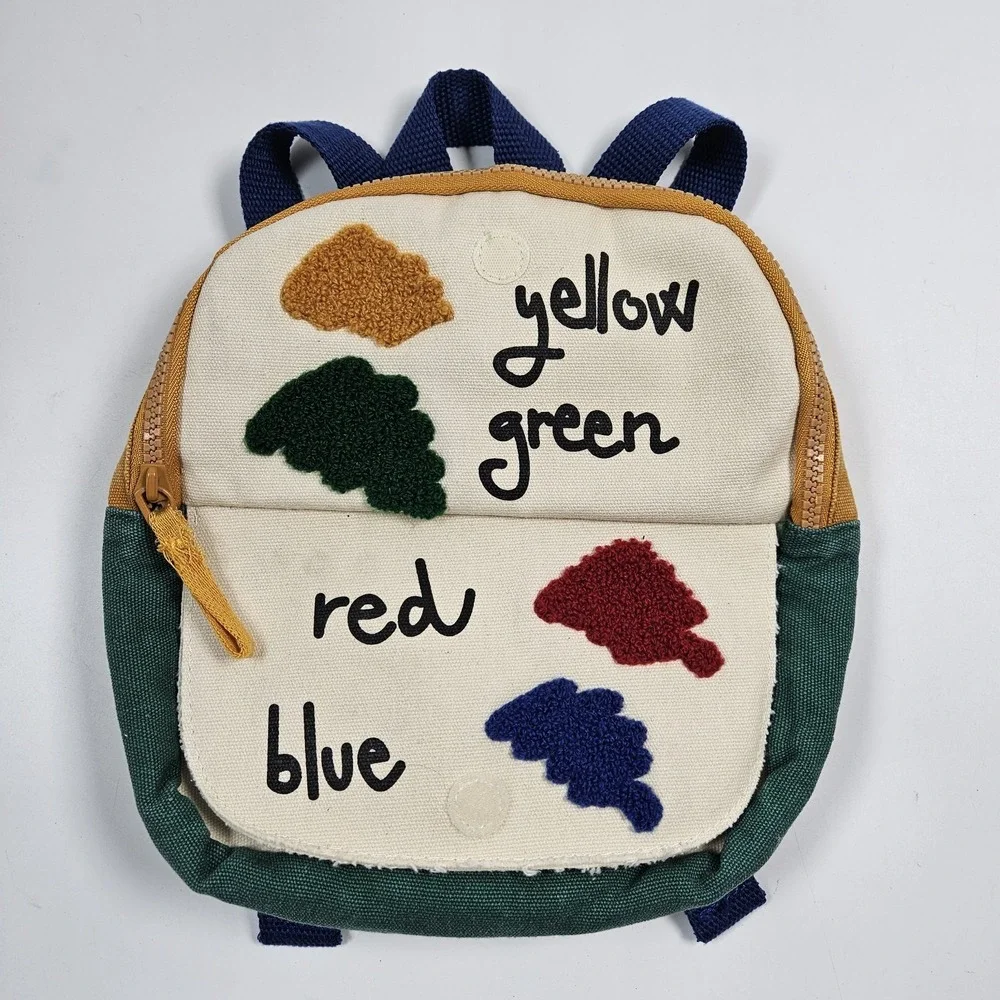 Zara Childrens Kids Book Flap Mini Backpack Colorblock Weather Bag‎ NEW